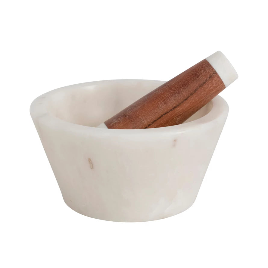 Marble Mortar And Pestle Set