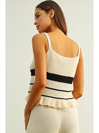 Ruffled Hem Knit Top