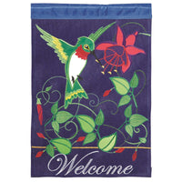 Hummingbird Welcome Garden Flag