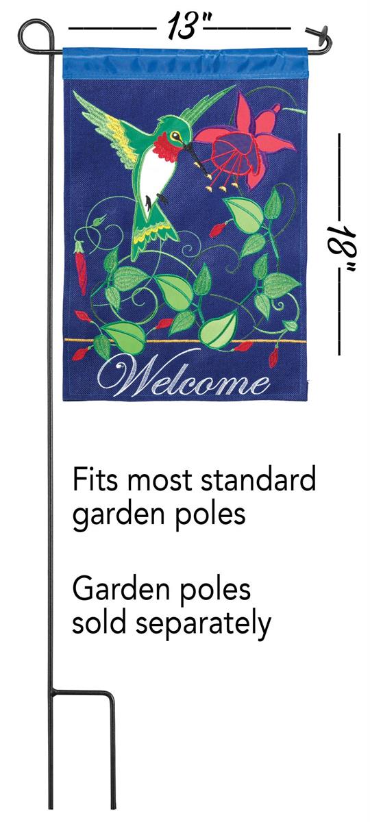 Hummingbird Welcome Garden Flag