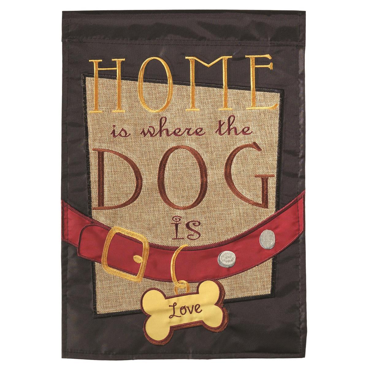 Home is with Dog Garden Flag