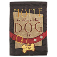 Home is with Dog Garden Flag