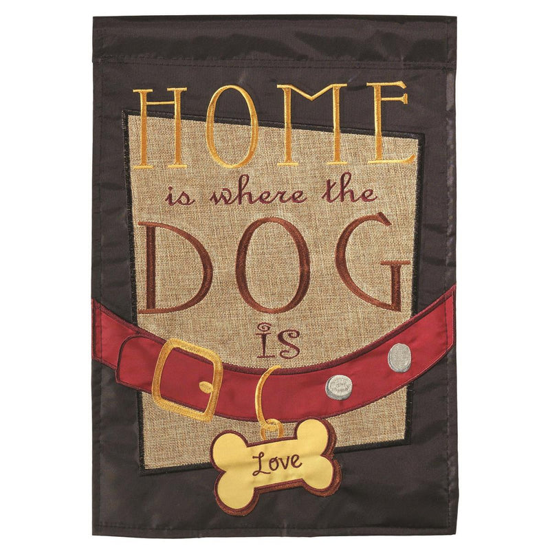 Home is with Dog Garden Flag