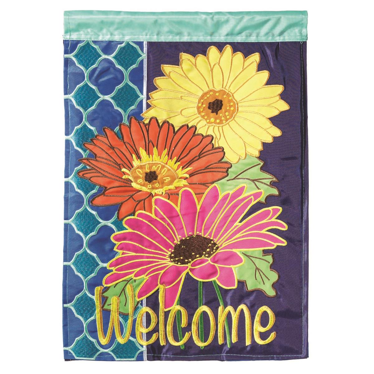 Gerber Daisies Welcome Garden Flag