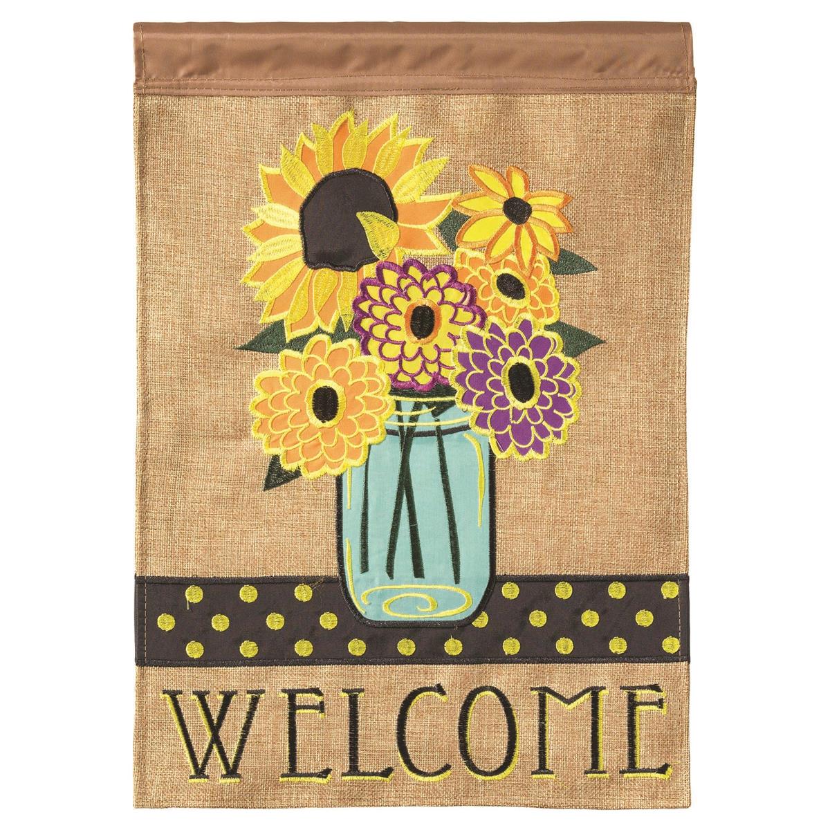 Summer Floral Welcome Garden Flag
