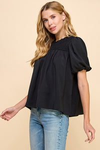 Smocked Puff Sleeve Top