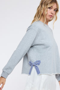 Gingham Bow Pullover