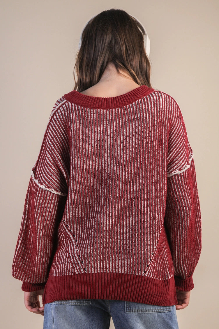 Oversized Two Tone Top