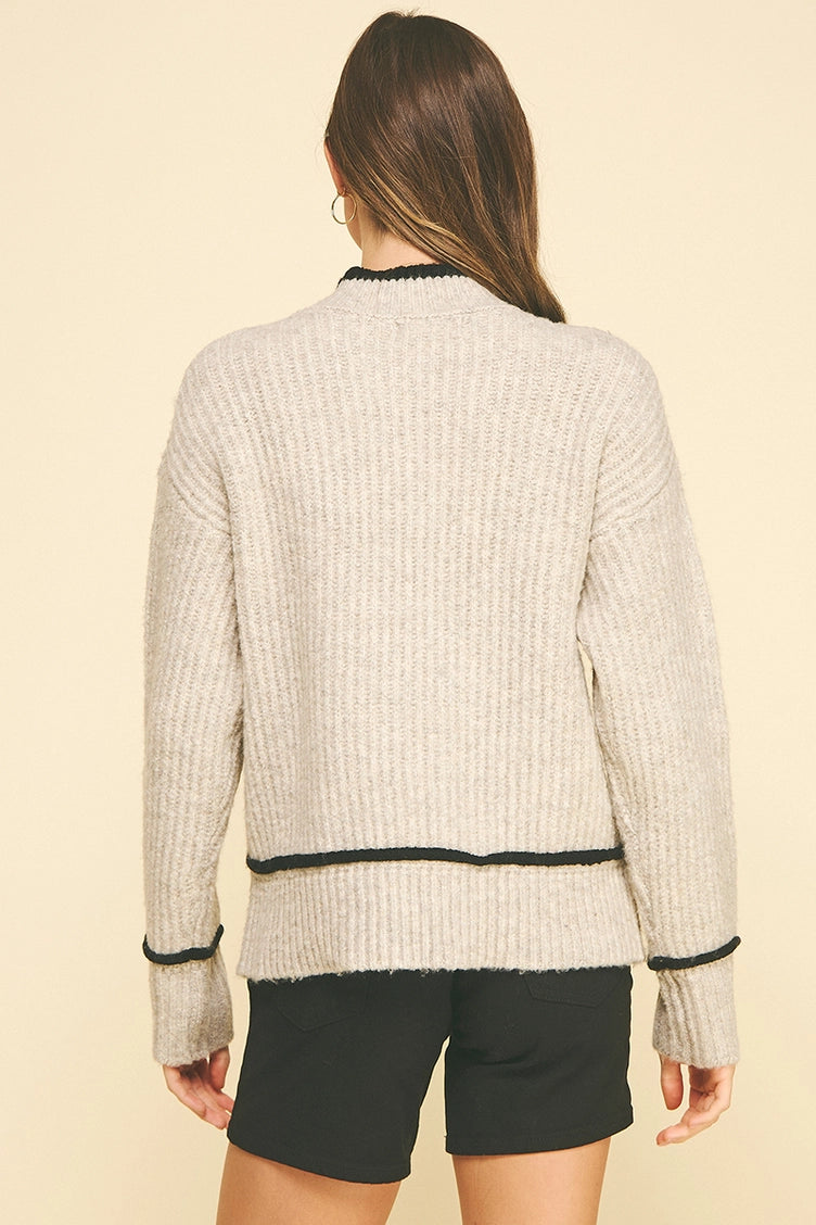 Contrast Trim Sweater