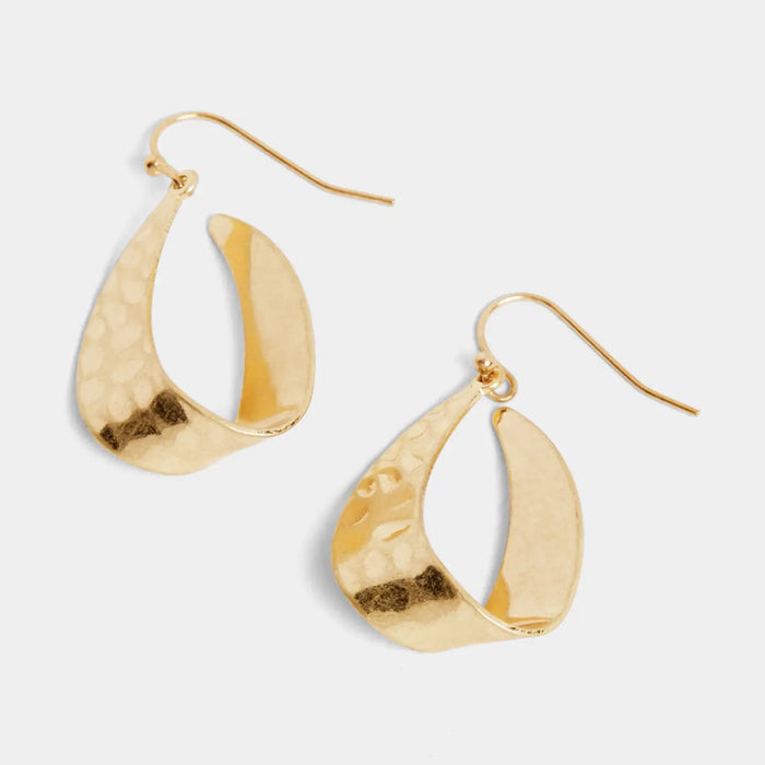 Flat Hammered Teardrop Earrings