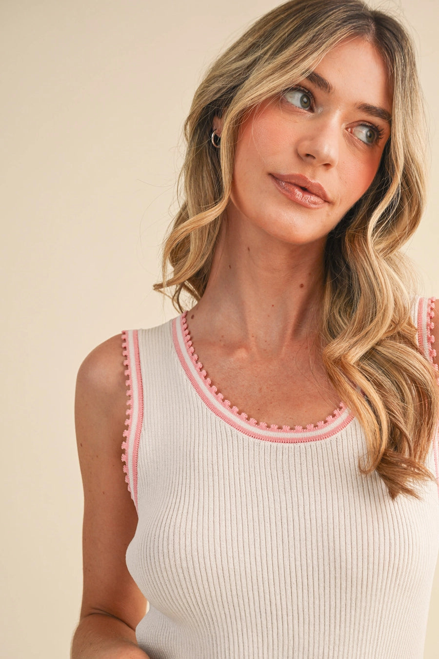 Picot Trim Tank Top