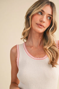 Picot Trim Tank Top