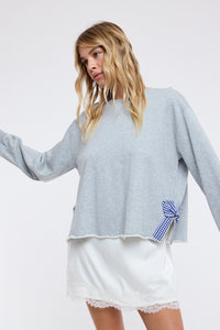 Gingham Bow Pullover