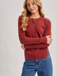 Henley Dolphin Hem Top