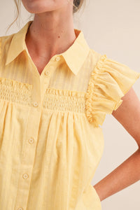 Ruffle Button Down