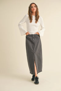 Ribbed Bell Sleeve Top