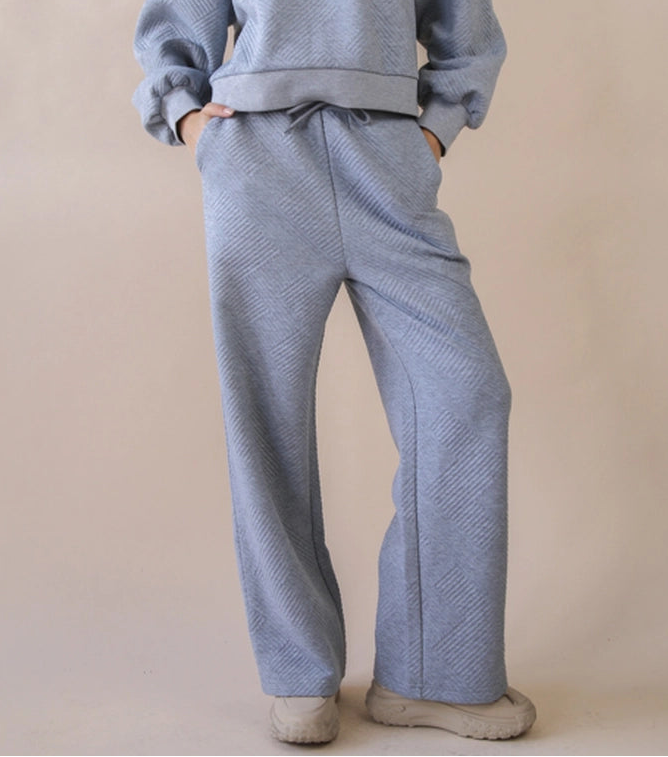 Textured Wide Leg Pants