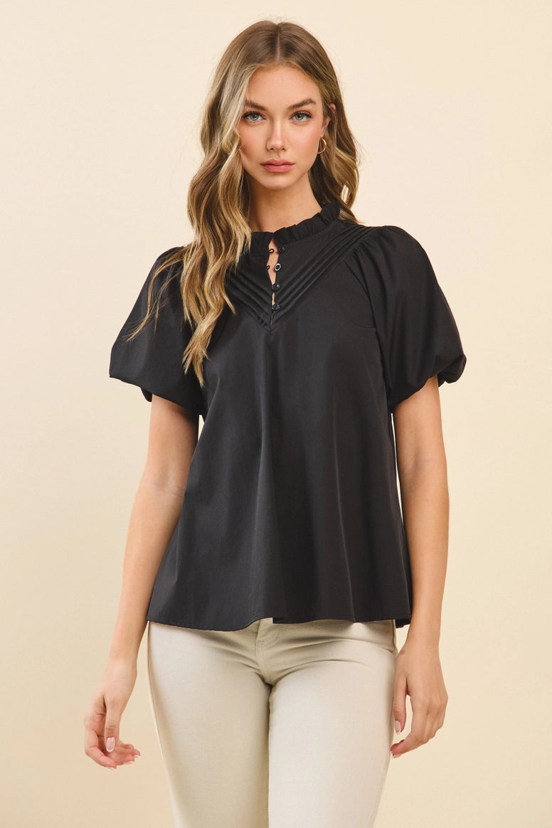 Ruffled Neckline Top