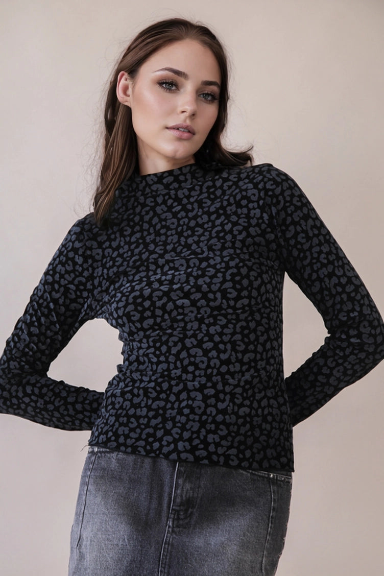 Mock Neck Fitted Top