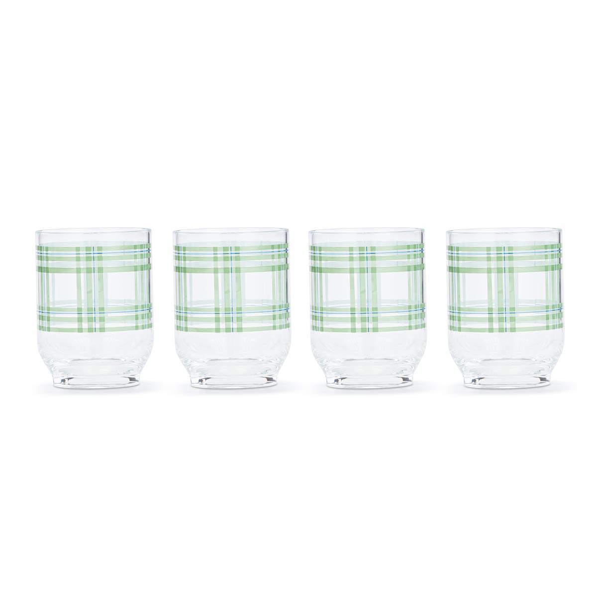 Plaid Acrylic Glass Set