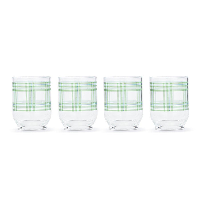 Plaid Acrylic Glass Set