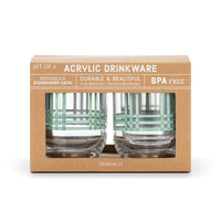 Plaid Acrylic Glass Set