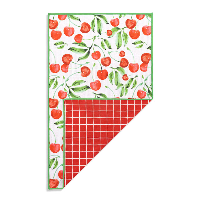 Plaid Cherry Reversible Towel