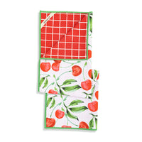 Plaid Cherry Reversible Towel