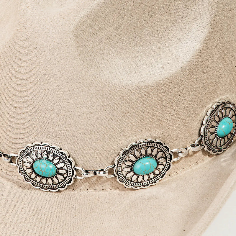 Turquoise Strap Cowboy Hat