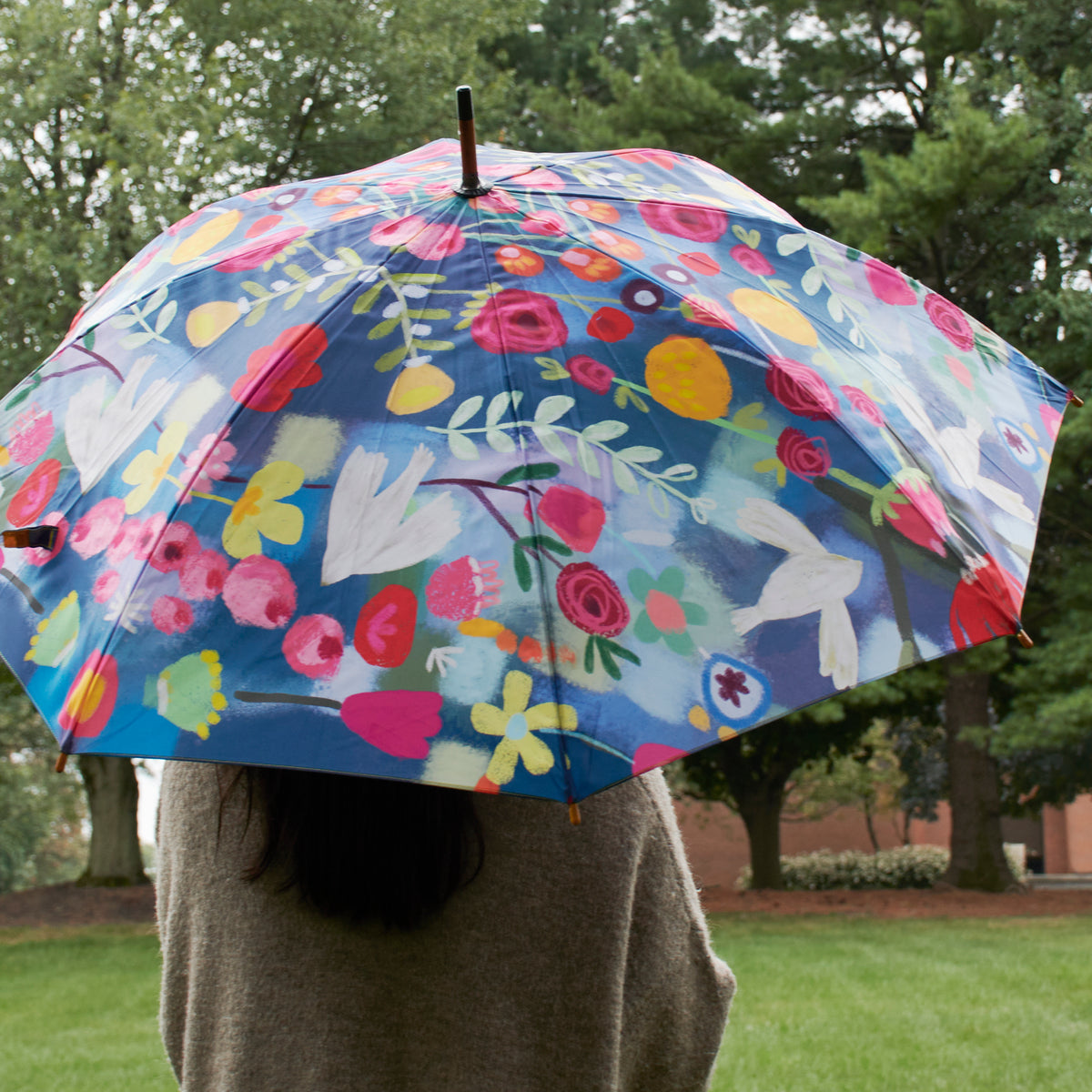 blue floral patio umbrella Blue Floral Umbrella – The Rustic Market