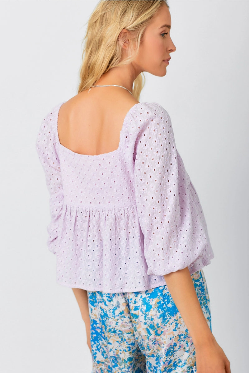 Crochet Puff Sleeve Top