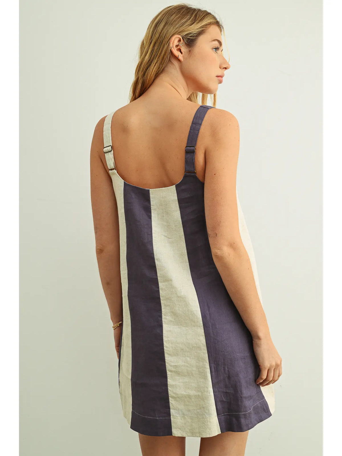 Color Block Linen Dress