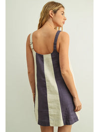 Color Block Linen Dress
