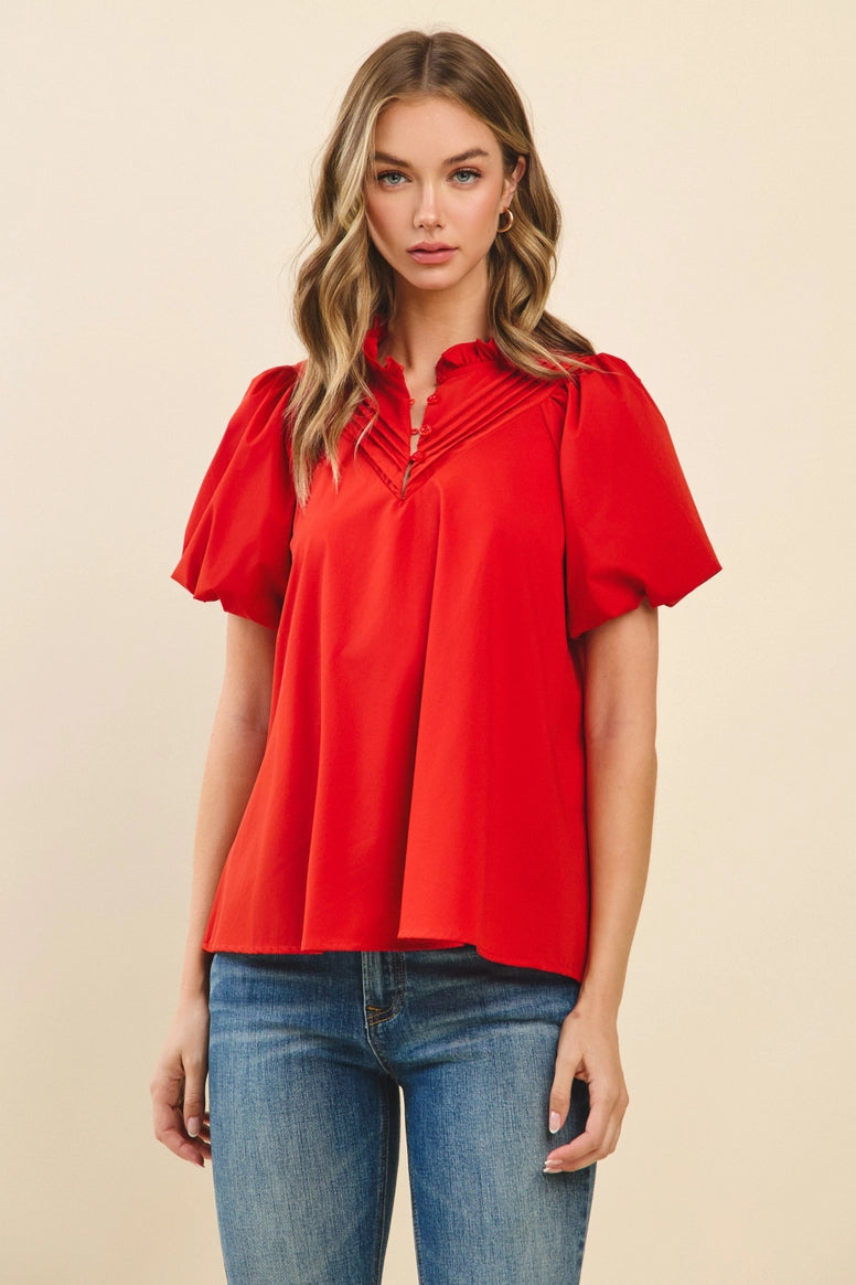 Ruffled Neckline Top