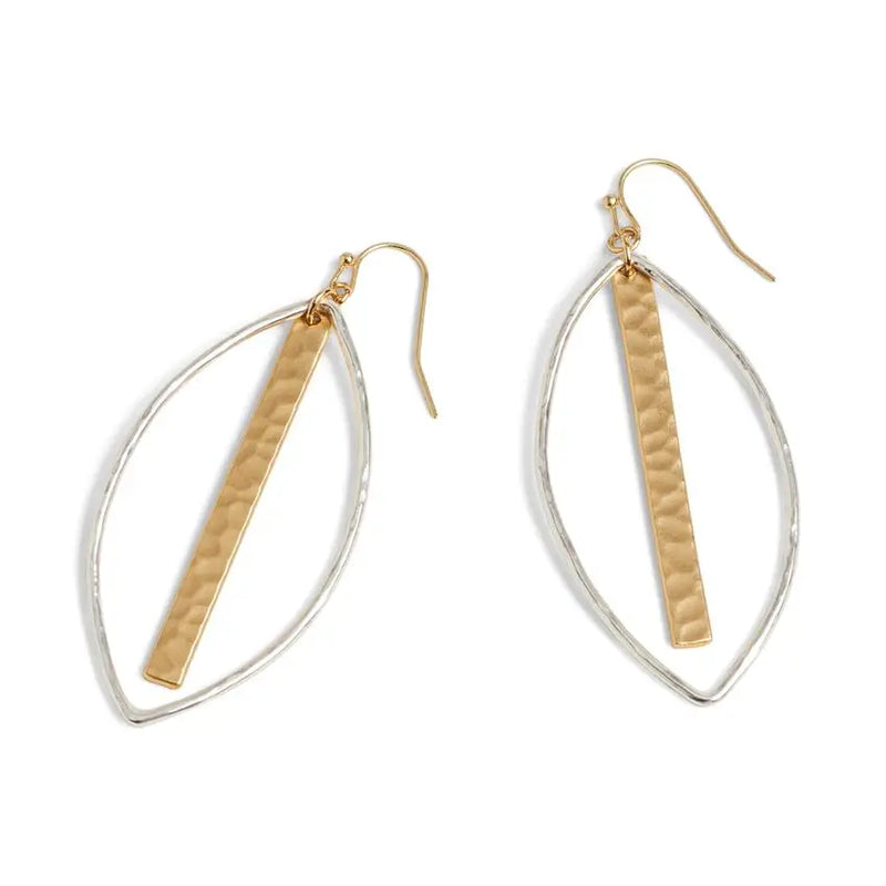 Mixed Metal Teardrop Earrings