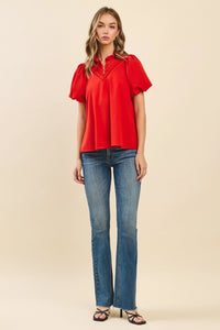 Ruffled Neckline Top
