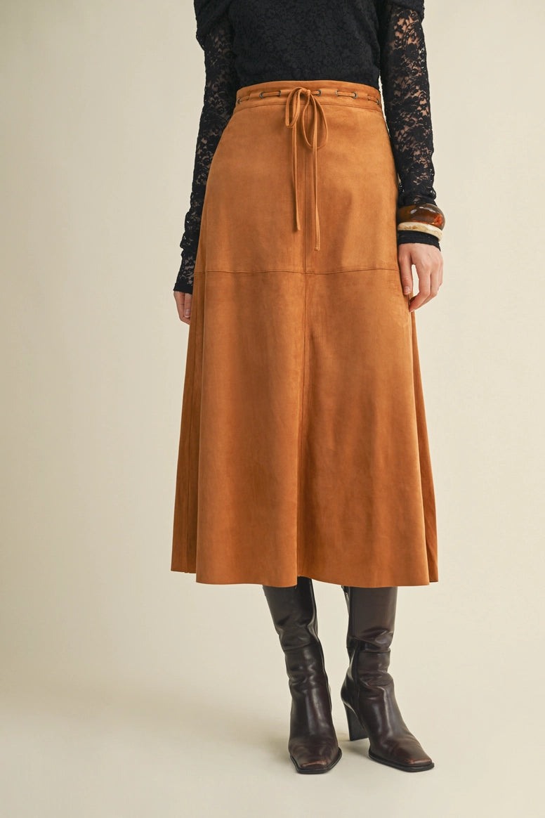 Suede A Line Skirt