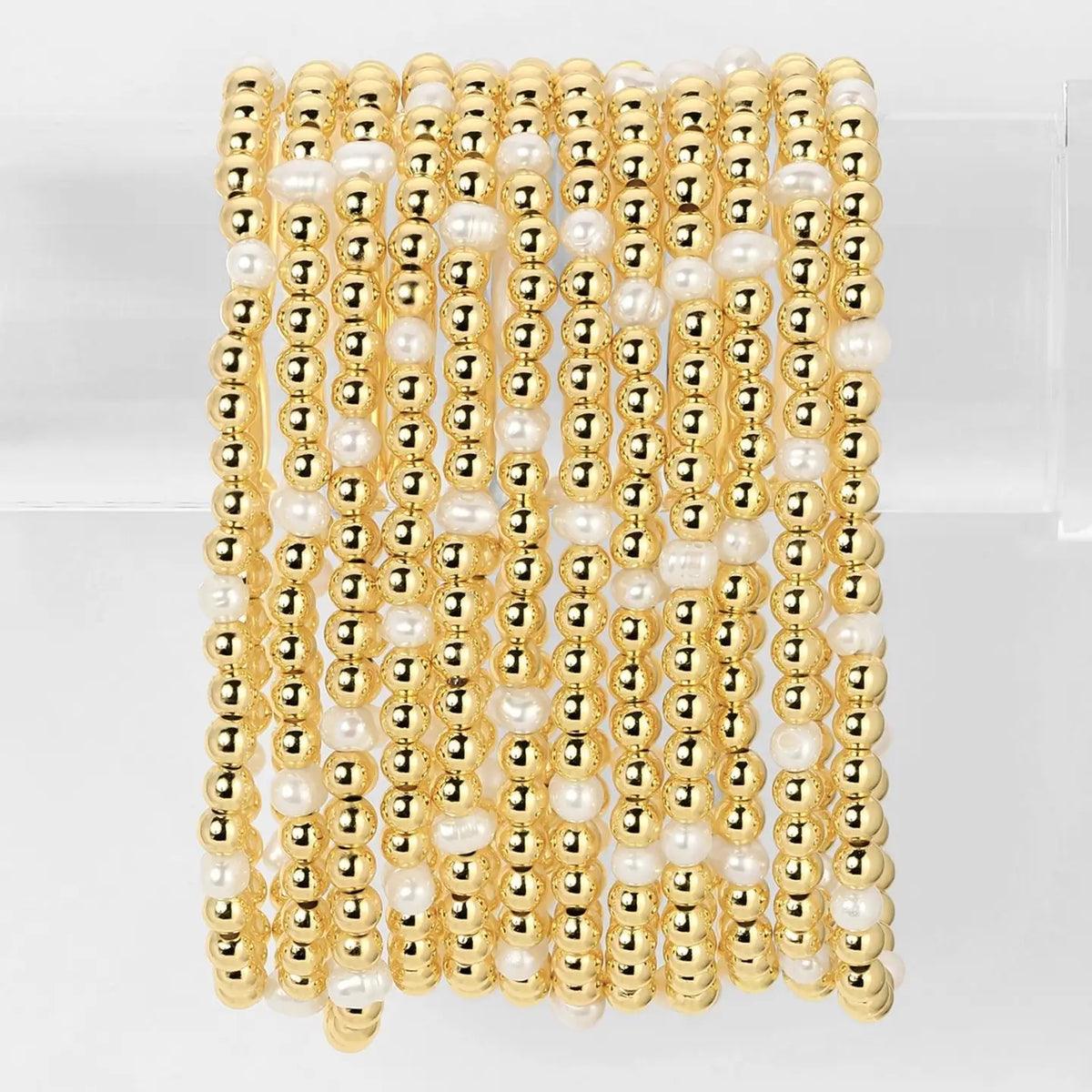 Bead and Pearl Stretch Bracelet