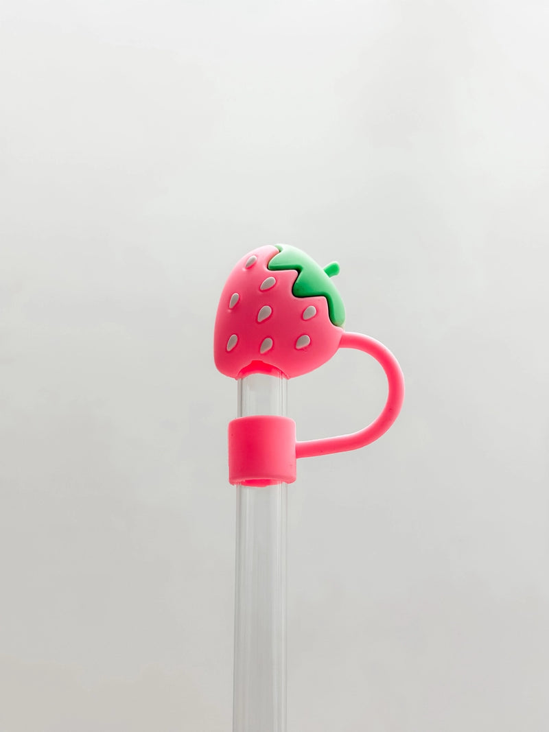 Pink Strawberry Straw Cover
