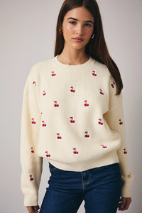 Cherry Embroidered Sweater