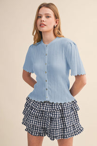 Scalloped Pointelle Cardigan
