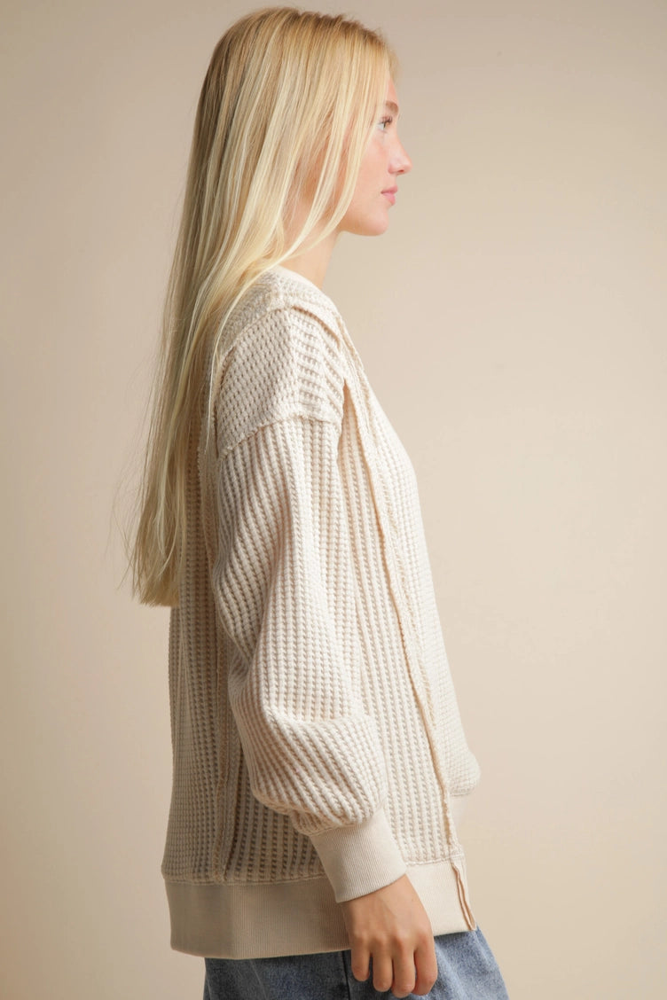 Oversized Waffle Knit Top