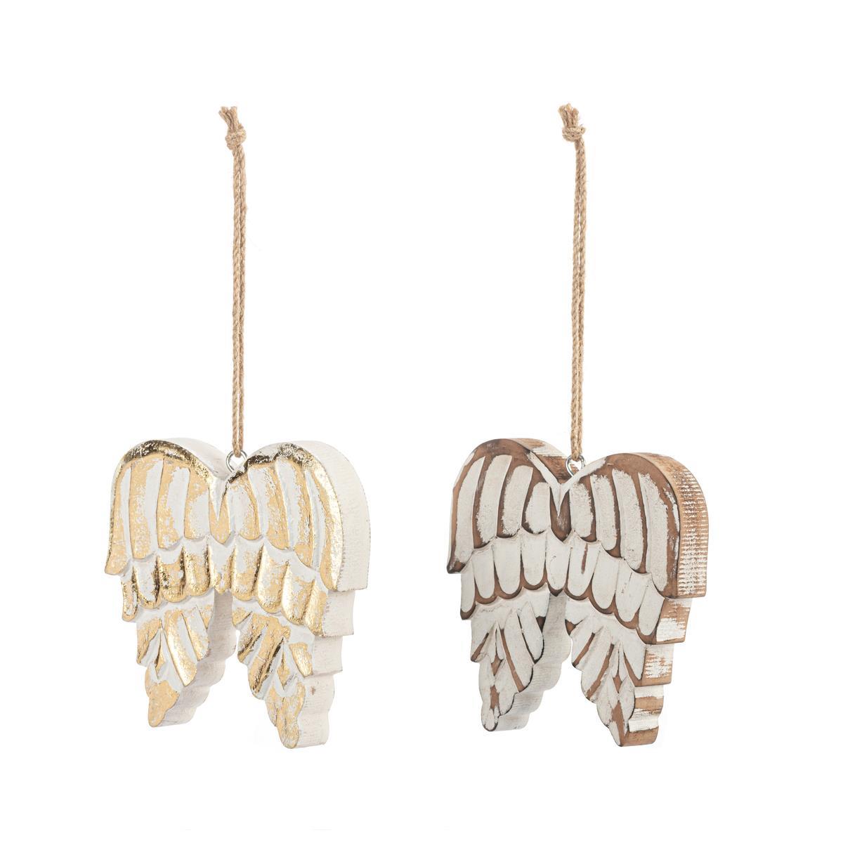 Wood Angel Wing Ornament