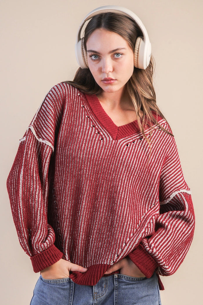 Oversized Two Tone Top