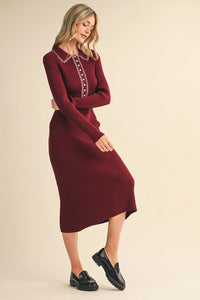 Ribbed Sweater Midi Dress