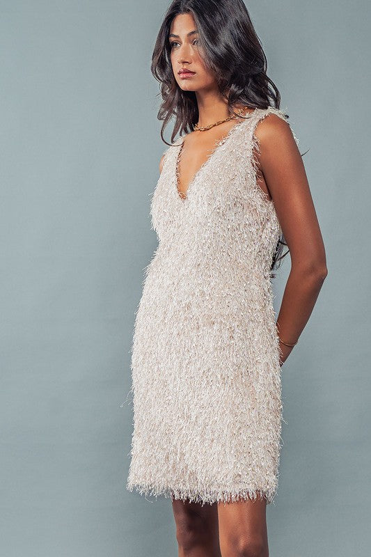 Shaggy Eyelash Mini Dress