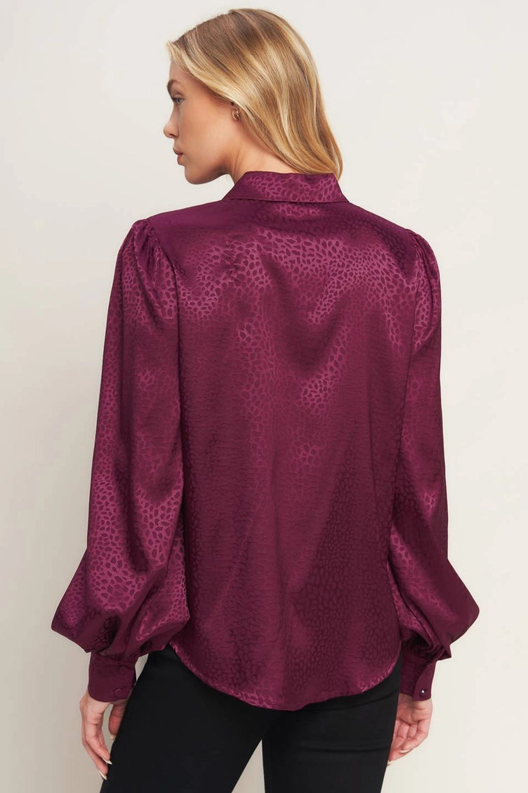 Puff Sleeve Collared Top