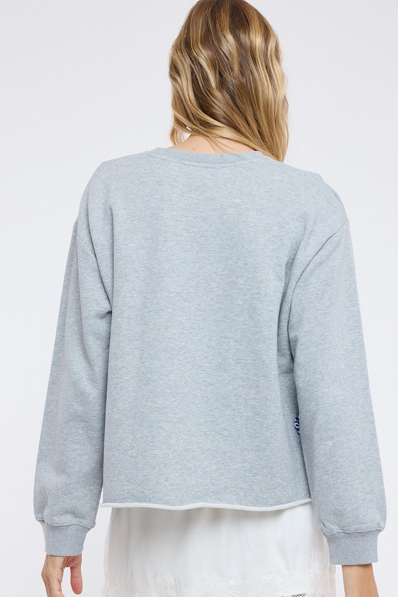 Gingham Bow Pullover