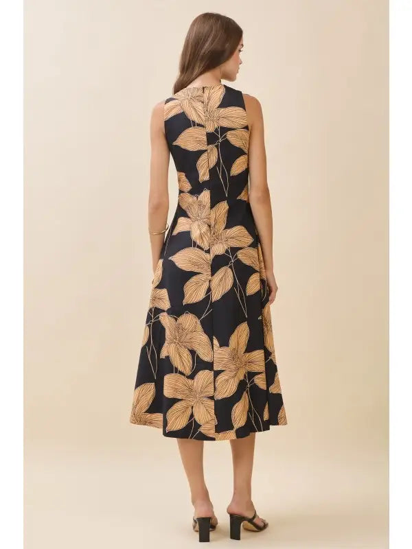 Bold Floral Midi Dress