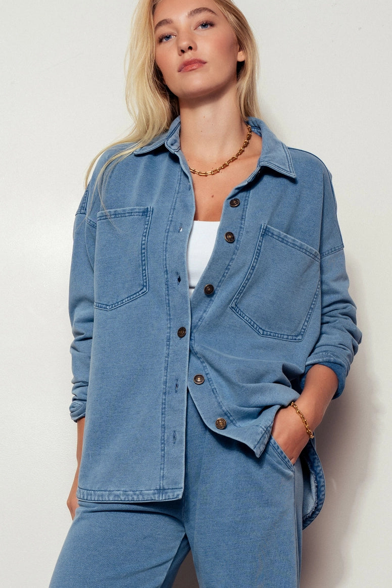 Western Relaxed Denim Top